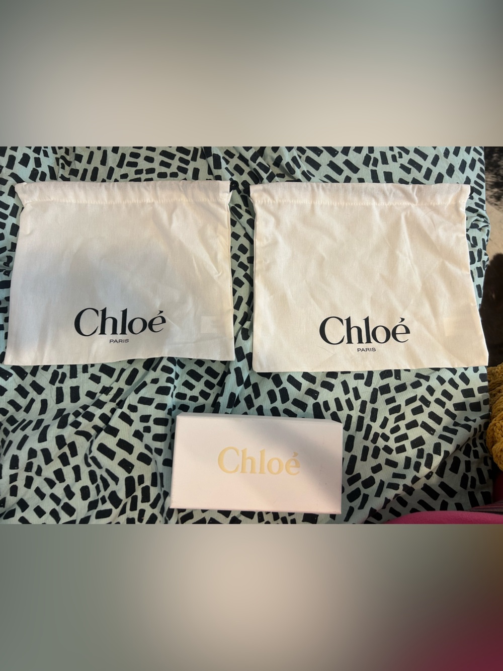 2 chloe dust bags with eyeglass box